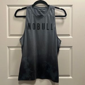 NoBull womens high-neck dip dye tank. Size M, color: slate and maritime dip dye